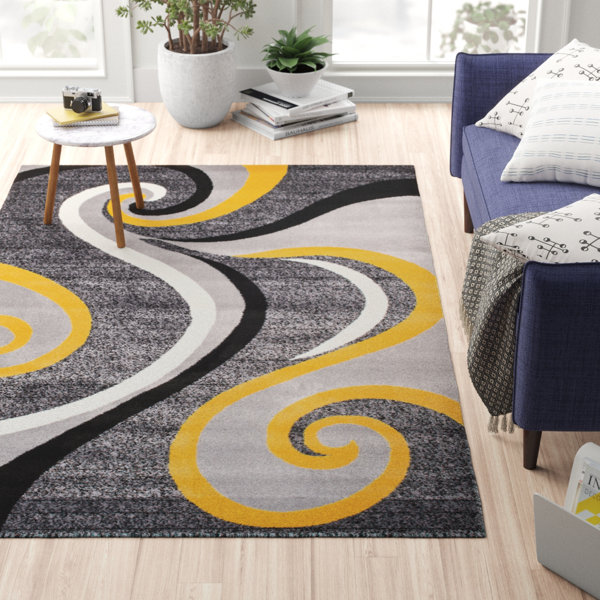Zipcode Design™ Rick Abstract Gray/Yellow Area Rug & Reviews Wayfair